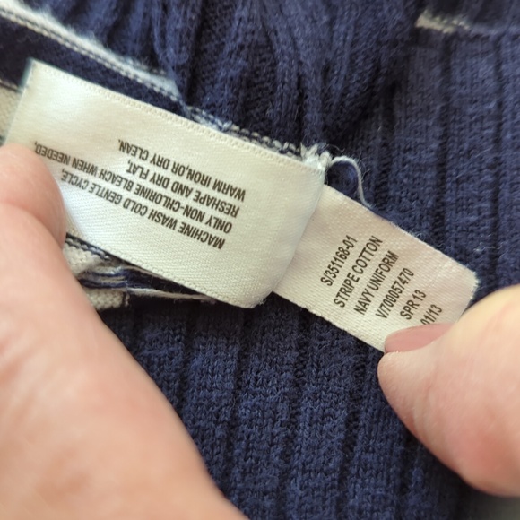 Gap Striped Hooded Uniform Sweater SMALL TALL Navy Blue White - Picture 5 of 16